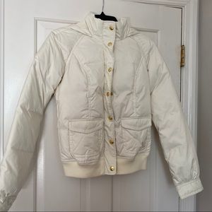 Juicy Couture White Cream Dial Hooded Bomber Coat